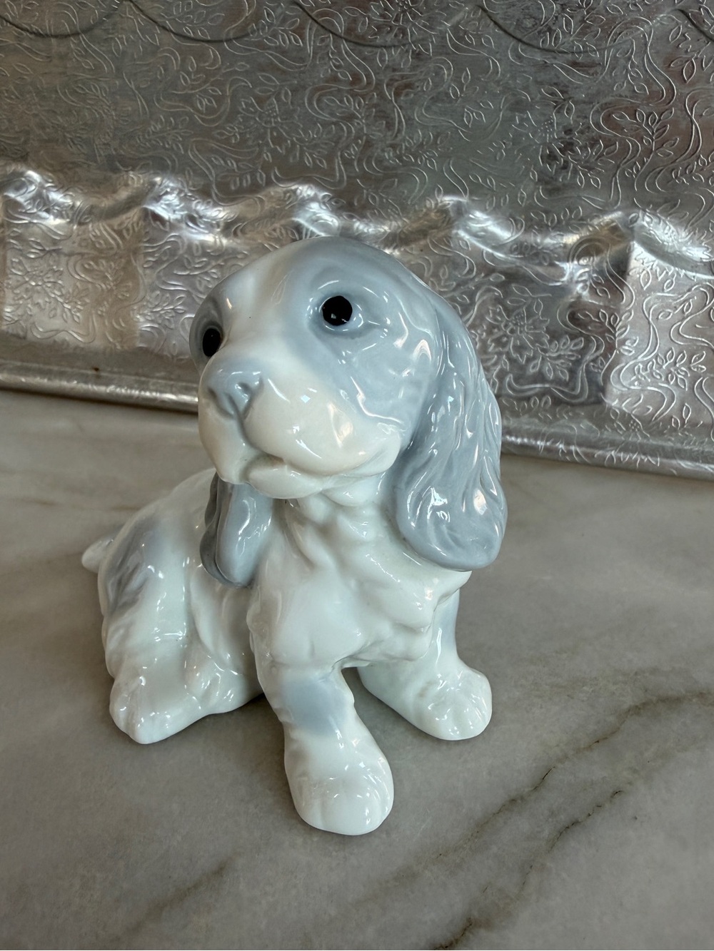 Cocker-spaniel figurine - Japan- Blue and white